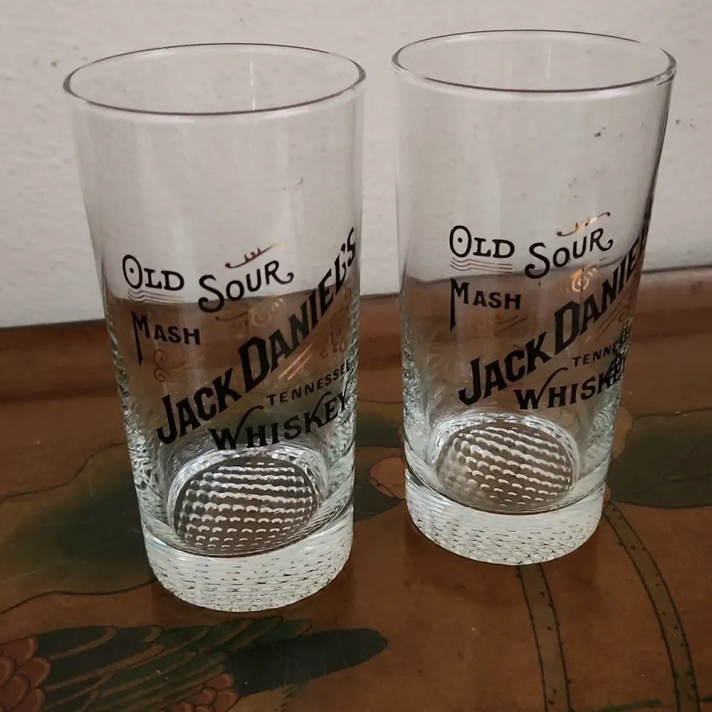 Jack Daniel's Tennessee Whiskey Old Sour Mash Glass Set of 2 12 oz.